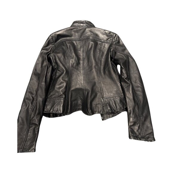 Danier Leather Women's Black Coat Jacket Size XS with Zippered Sleeve and Pocket - Picture 7 of 13